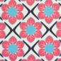 Preview: Baumwollcanvas Rocha Retro Blumen pink/naturweiß by Swafing